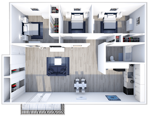 3 bedroom apartment floor plan